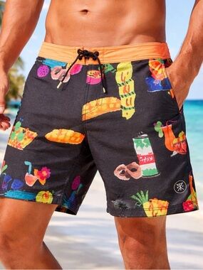 NEW Roark Men's Passage Board Shorts Size 33 TAHITI TREAT RB449 Swim Skater NWT